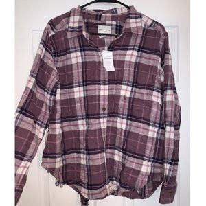 NWT AMERICAN EAGLE BOYFRIEND FLANNEL SIZE MEDIUM